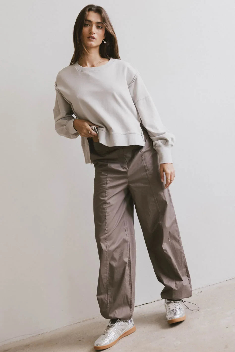 Costello Reverse Seam Crewneck in Grey - FINAL SALE
