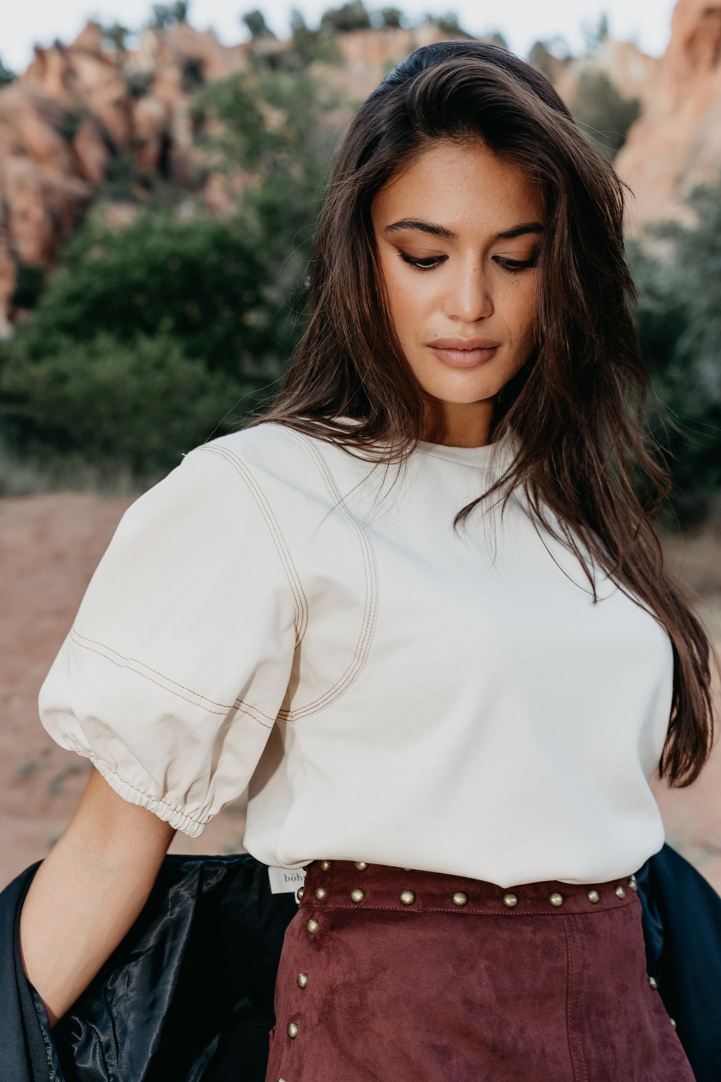 Aspen Puff Sleeve Top in Ecru - FINAL SALE