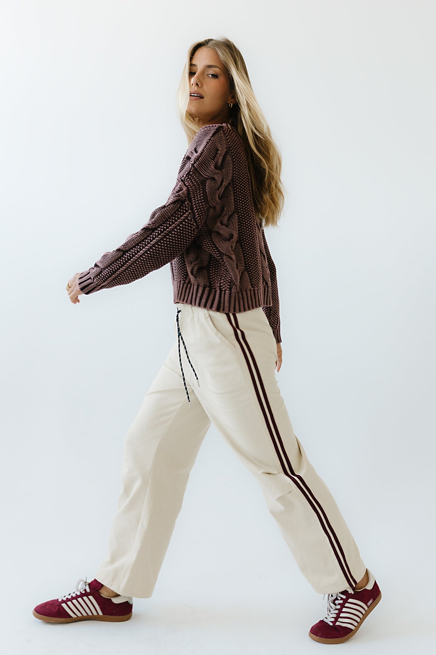 Franklin Striped Joggers in Cream - FINAL SALE
