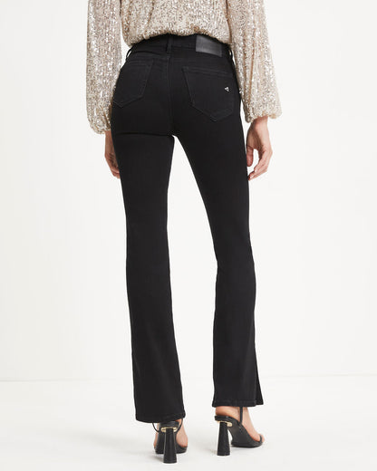 Eliza High Rise Stretch Bootcut Split Hem Jeans - Black