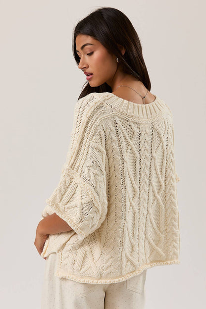 AMELIE ROUND NECK KNIT SWEATER TOP