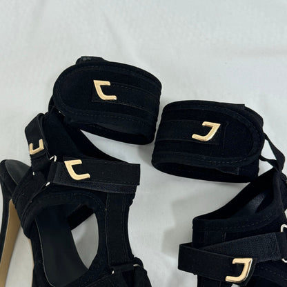 Fish-Mouth Velcro Slip-On Sandals