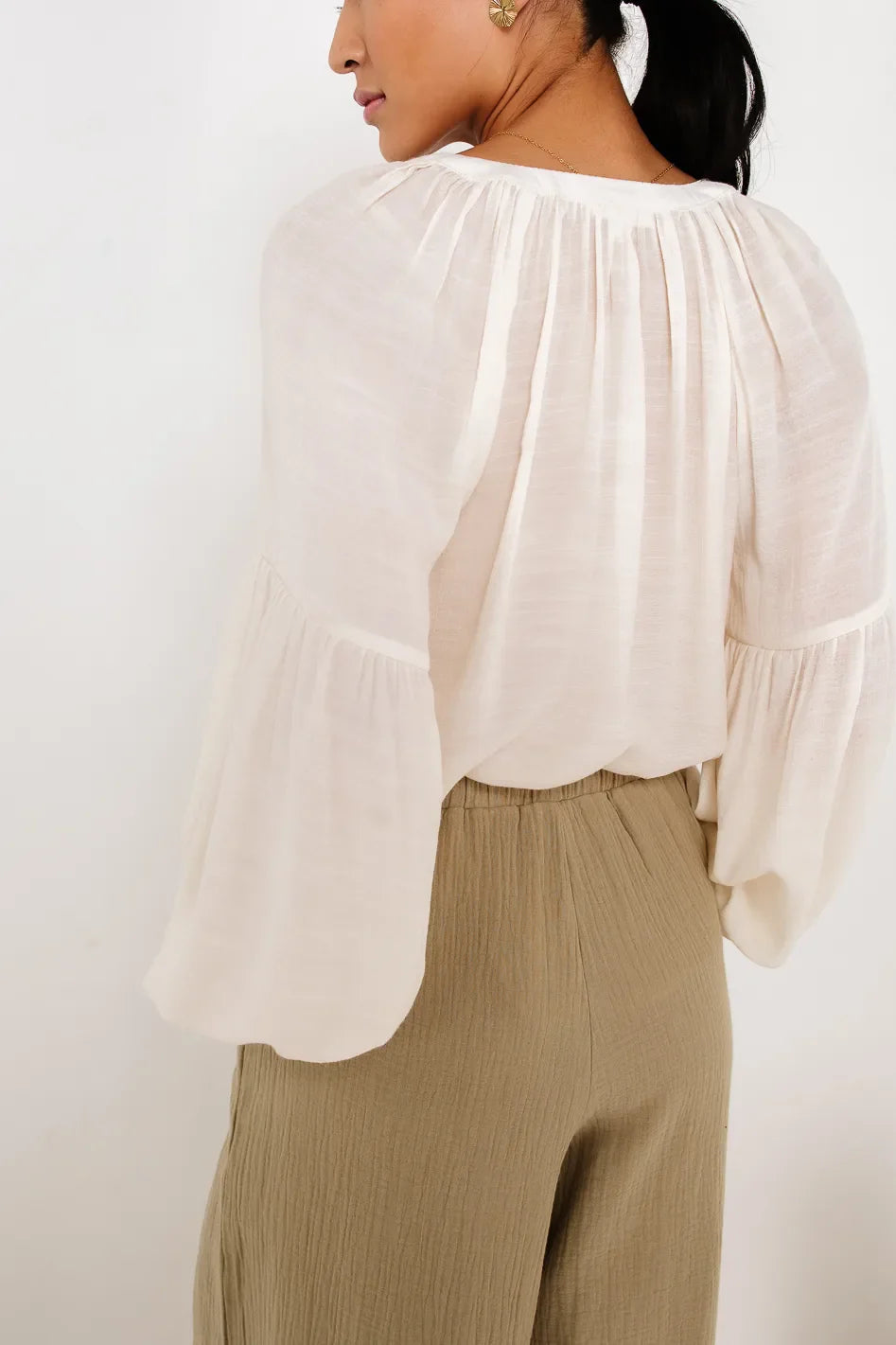 Head In The Clouds Blouse in Ivory - FINAL SALE