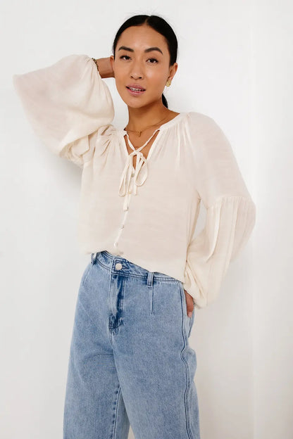 Head In The Clouds Blouse in Ivory - FINAL SALE