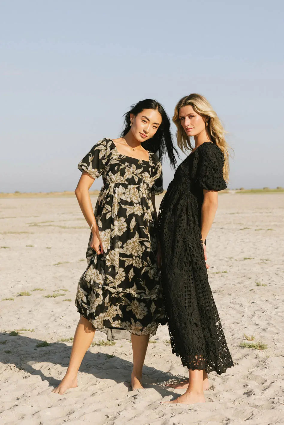 Devon Eyelet Lace Maxi Dress in Black - FINAL SALE