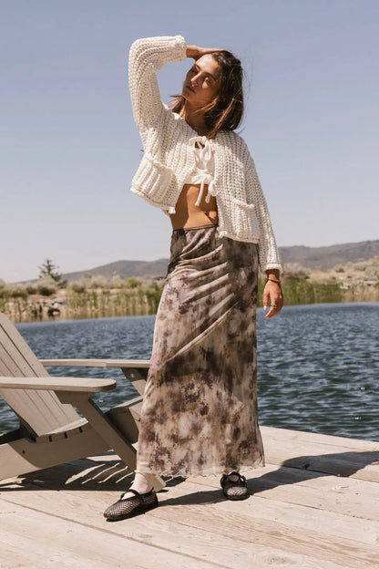 Chandler Abstract Maxi Skirt in Brown - FINAL SALE