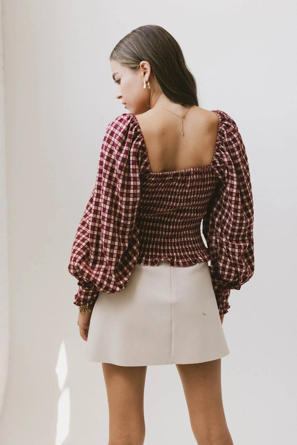 Brinklee Smocked Blouse in Burgundy - FINAL SALE