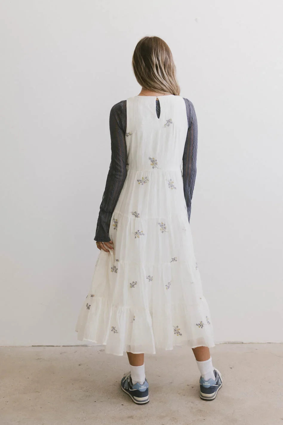 Ari Embroidered Floral Midi Dress - FINAL SALE