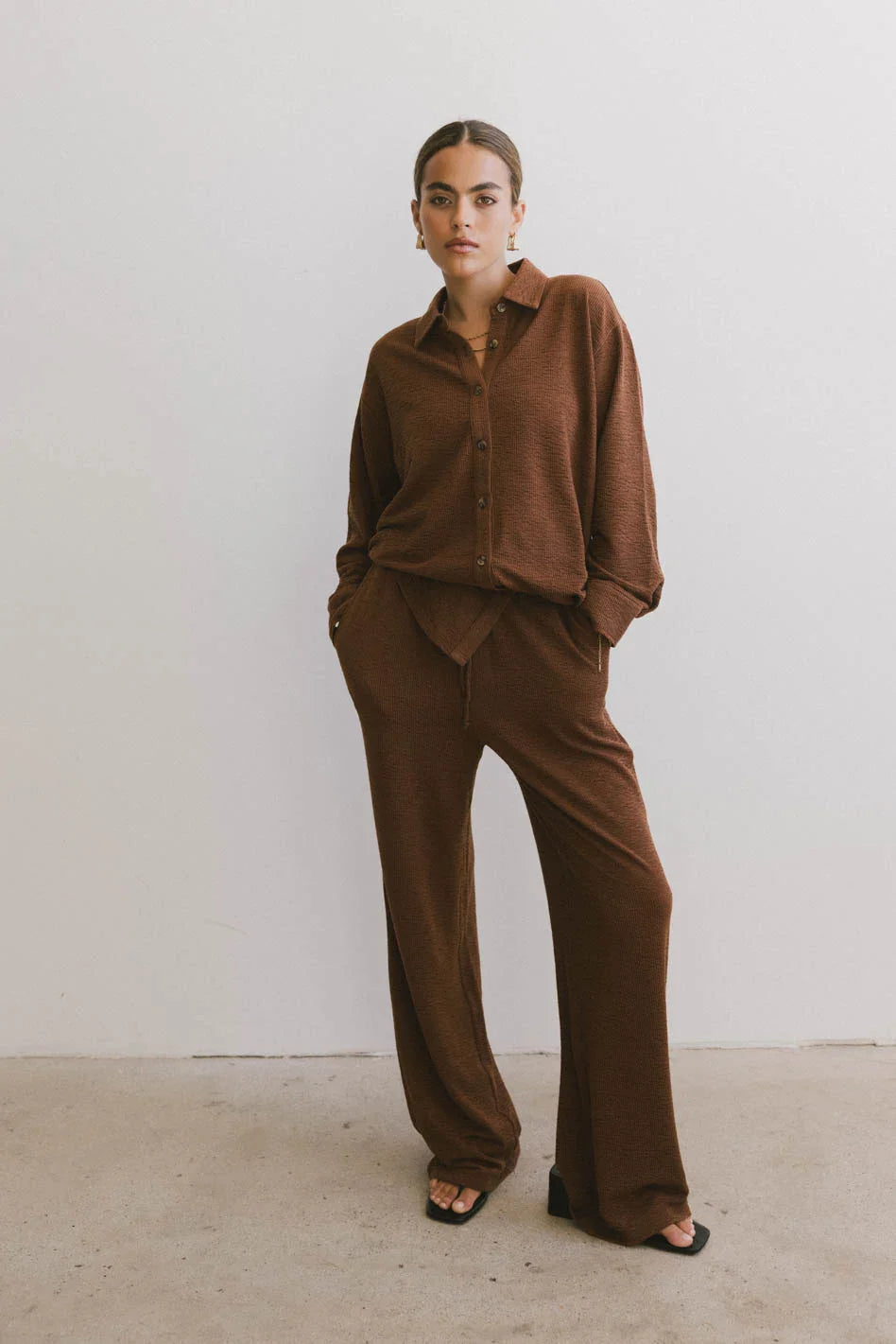 Etta Button Up in Terracotta - FINAL SALE