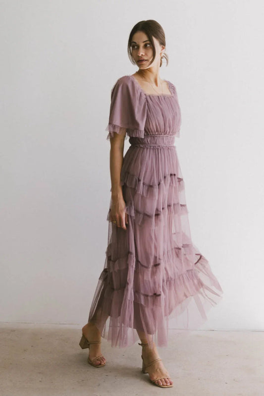 Eugena Ruffled Maxi Dress in Lavender - FINAL SALE