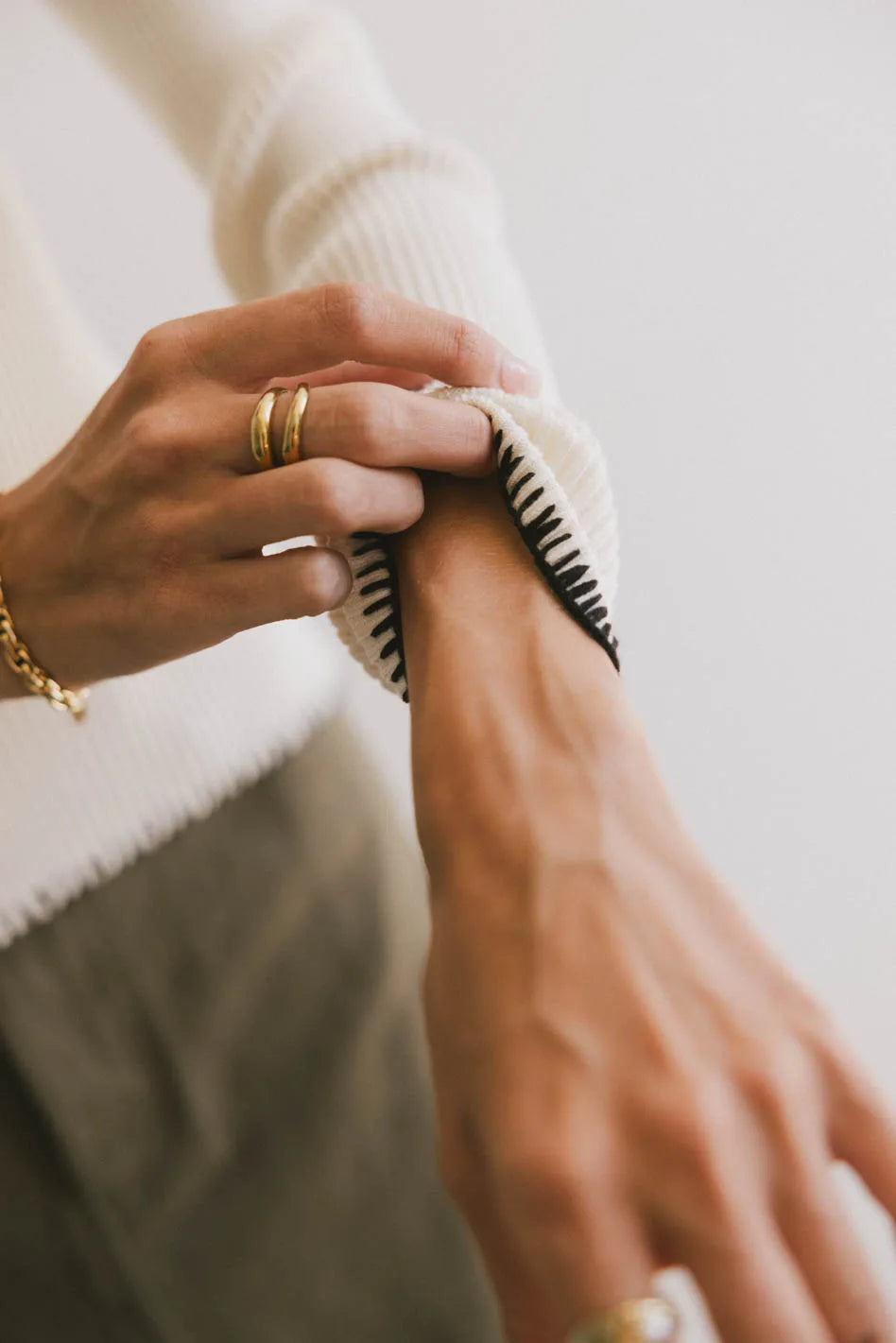 Hazel Ribbed Sweater in Cream - FINAL SALE