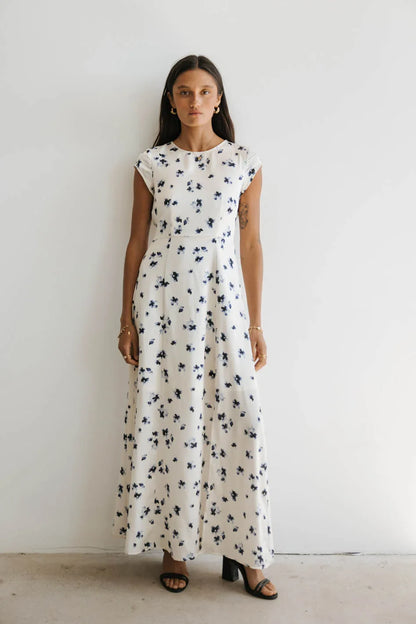 Daniella Floral Dress in Cream - FINAL SALE