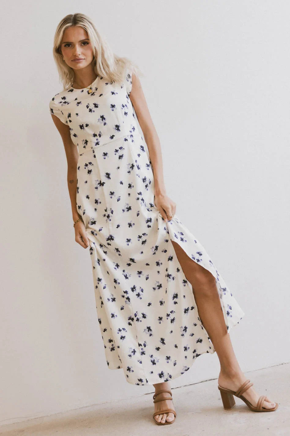 Daniella Floral Dress in Cream - FINAL SALE