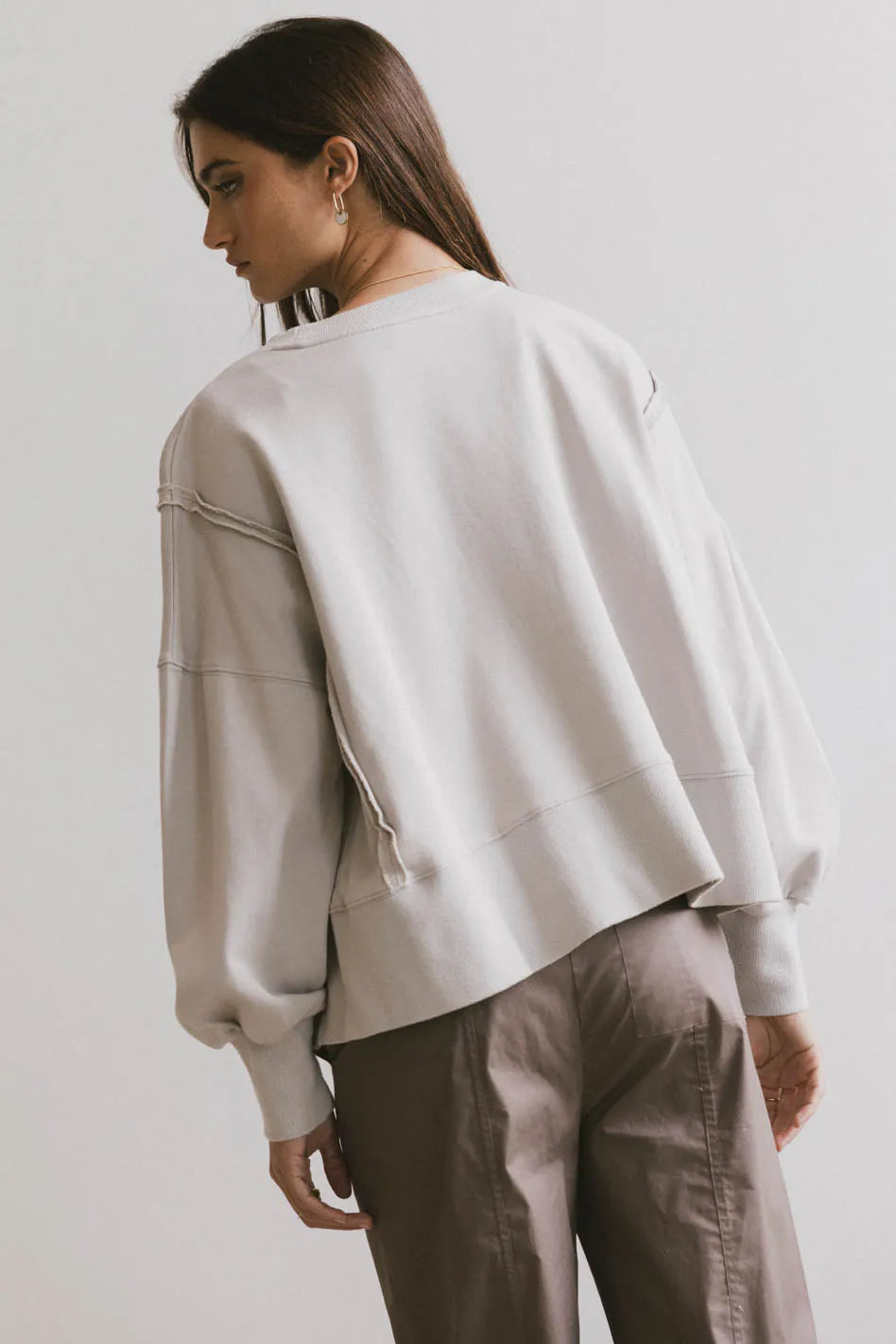 Costello Reverse Seam Crewneck in Grey - FINAL SALE