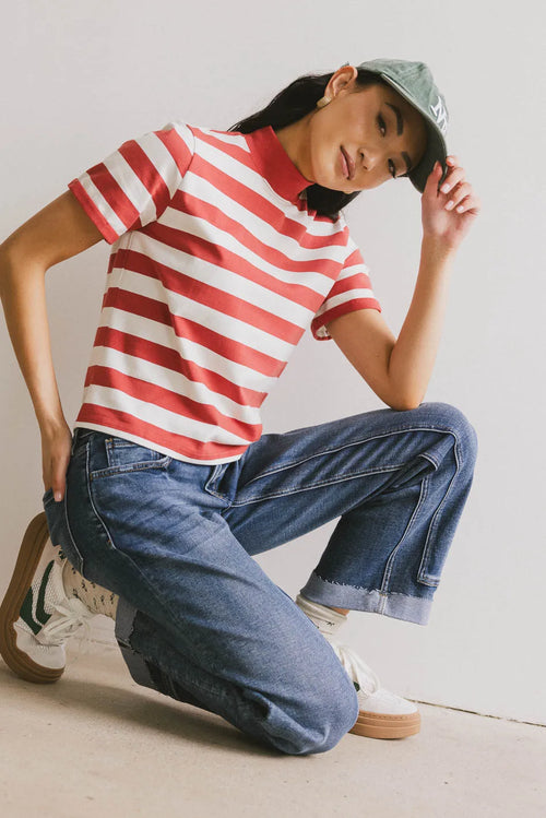 Grenna Striped Top in Red - FINAL SALE