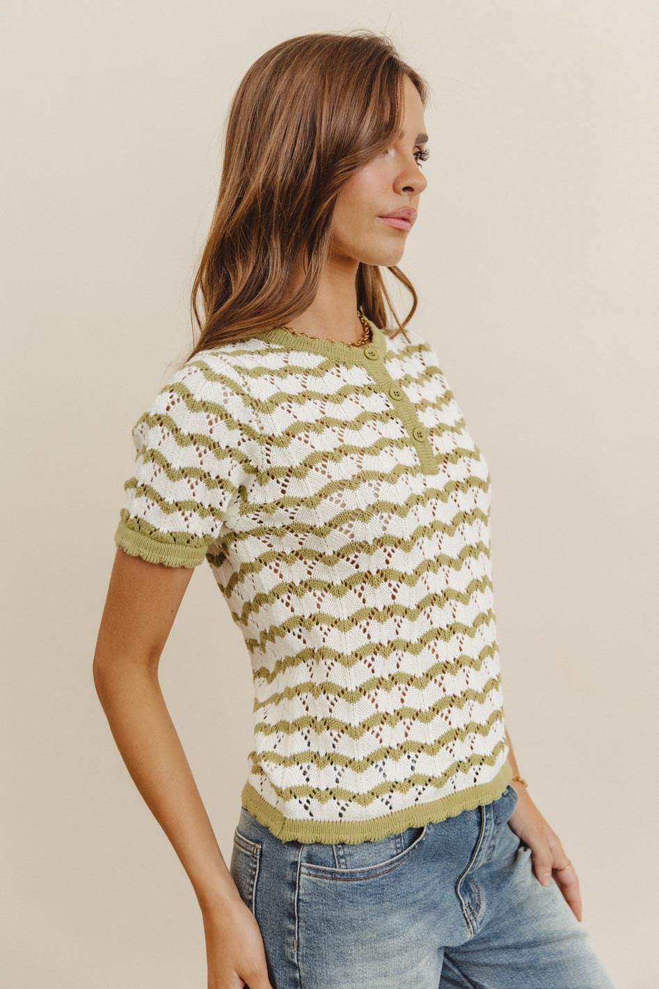 Eddie Knit Sweater in Green - FINAL SALE