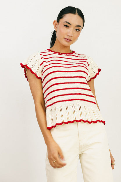 Georgie Striped Sweater in Red - FINAL SALE