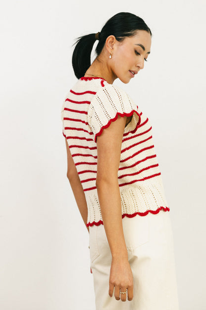 Georgie Striped Sweater in Red - FINAL SALE