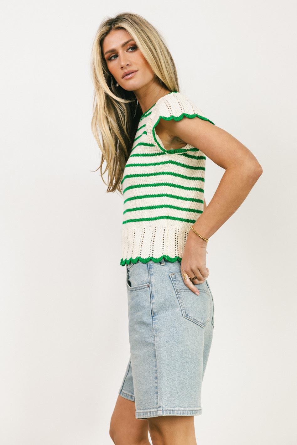 Georgie Striped Sweater in Green - FINAL SALE