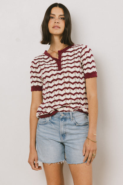 Eddie Knit Sweater in Berry - FINAL SALE