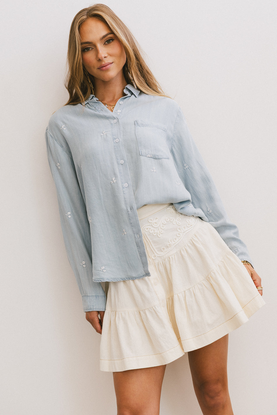 Cody Embroidered Button Up - FINAL SALE