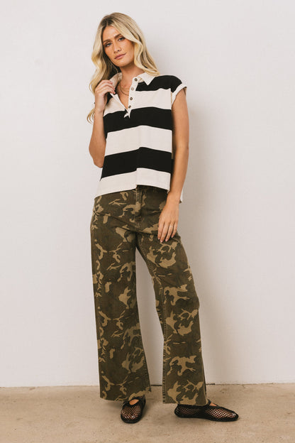 Blake Striped top in Black - FINAL SALE