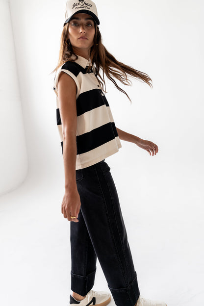 Blake Striped top in Black - FINAL SALE