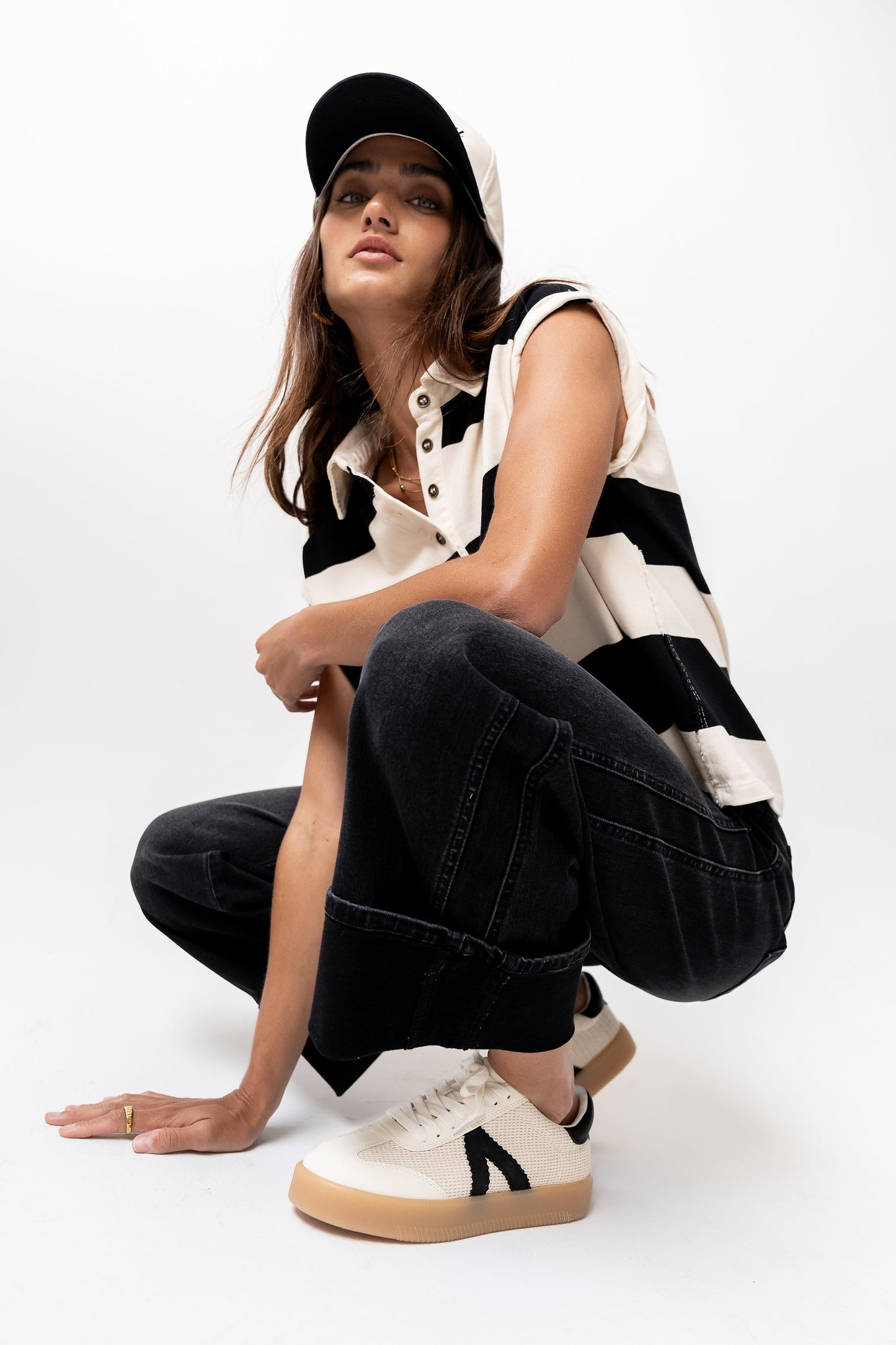 Blake Striped top in Black - FINAL SALE