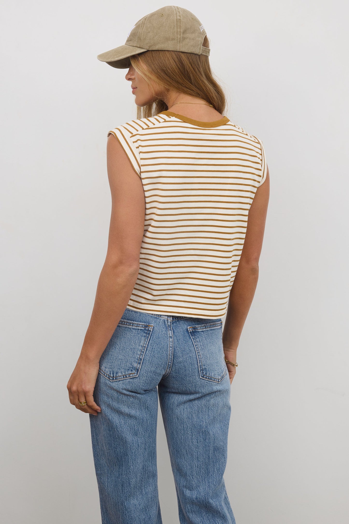 Annie Striped T-Shirt in Cognac - FINAL SALE