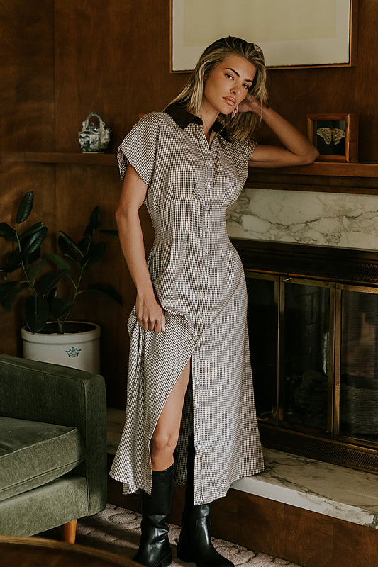 Andie Houndstooth Maxi Dress - FINAL SALE