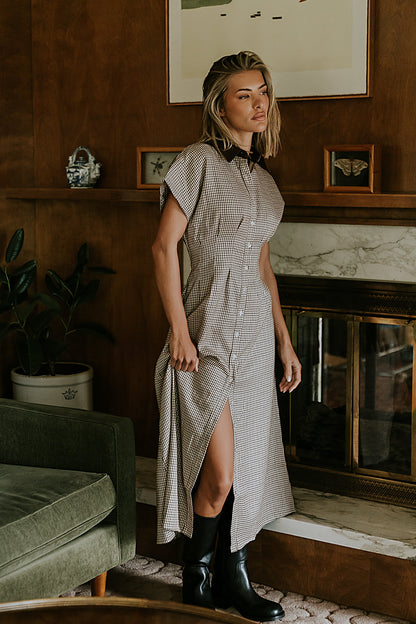 Andie Houndstooth Maxi Dress - FINAL SALE