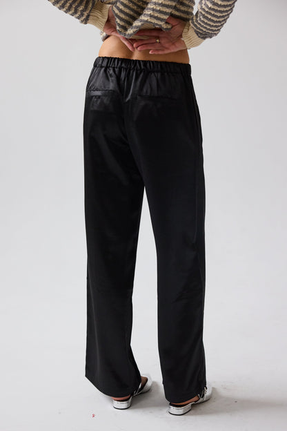 Gemma Satin Wide Leg Pants in Black - FINAL SALE