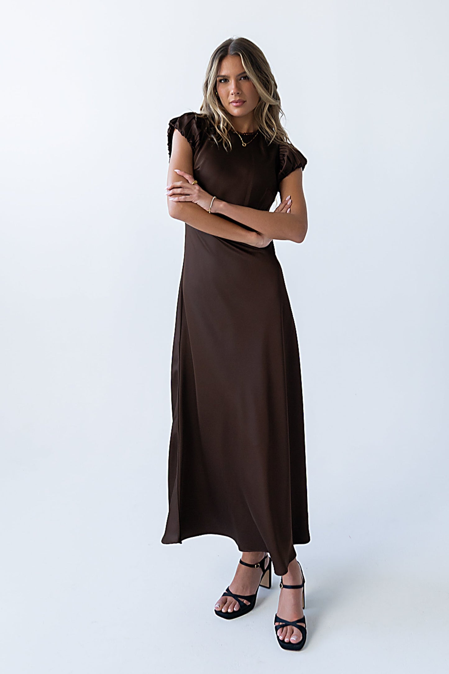 Ellianna Maxi Dress in Dark Brown