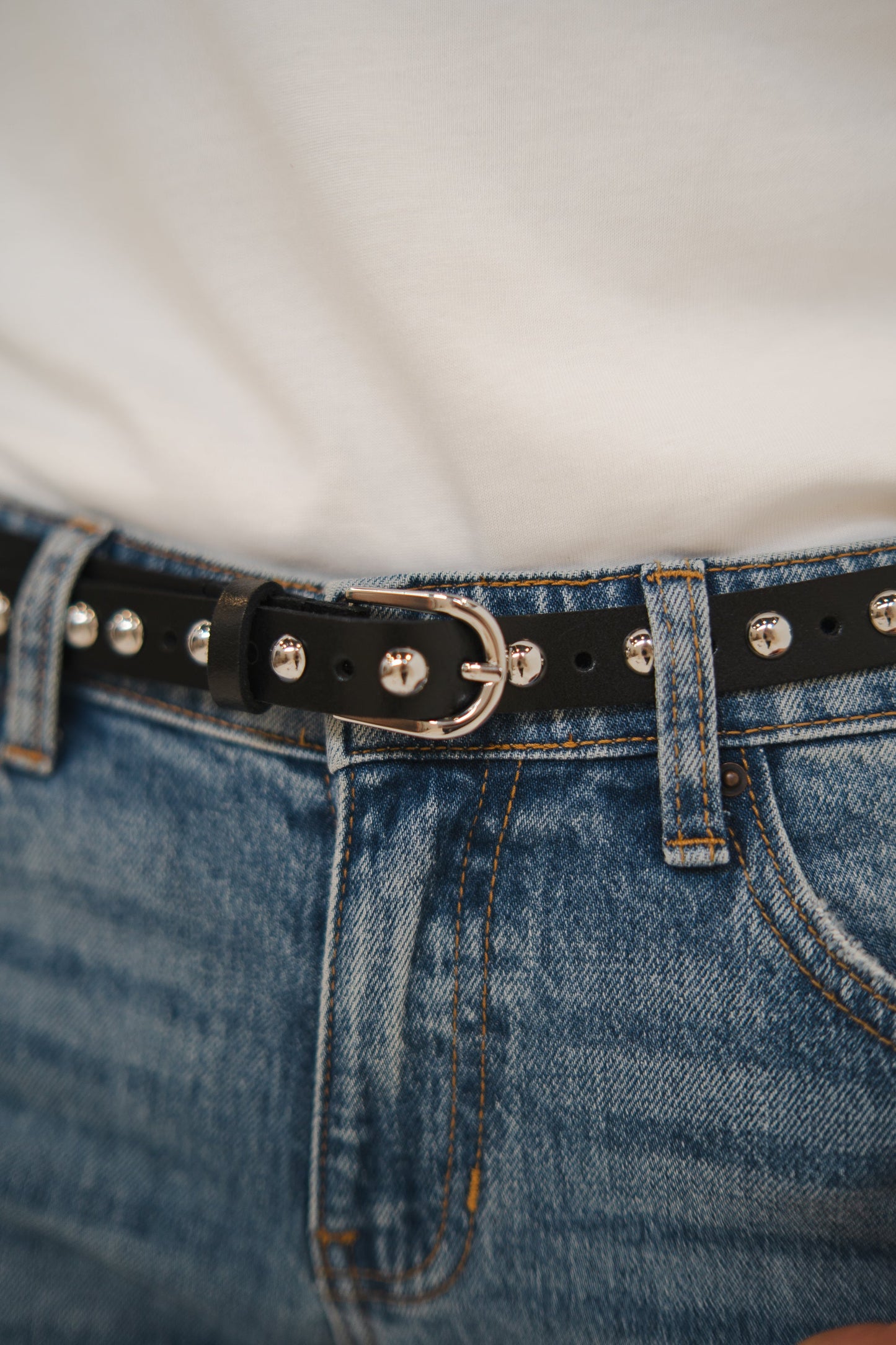 Alesha Studded Belt in Black