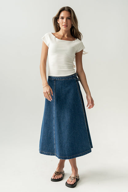 Carson Denim Midi Skirt