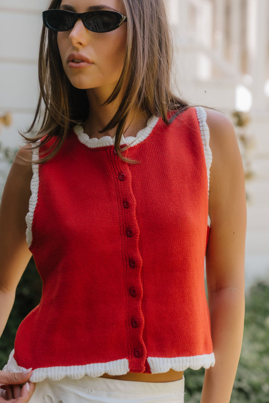 Hollie Scalloped Sweater Tank