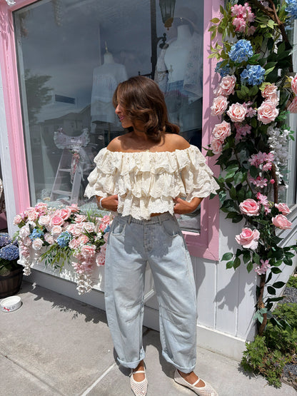 Lace Oat Ruffles Top RESTOCK