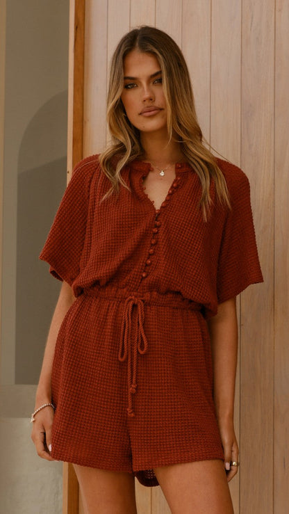 Loula Playsuit - Rust