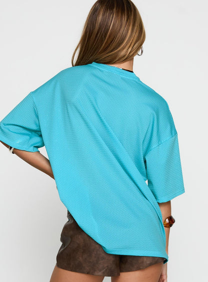 98 Sports Oversized Graphic Tee Blue