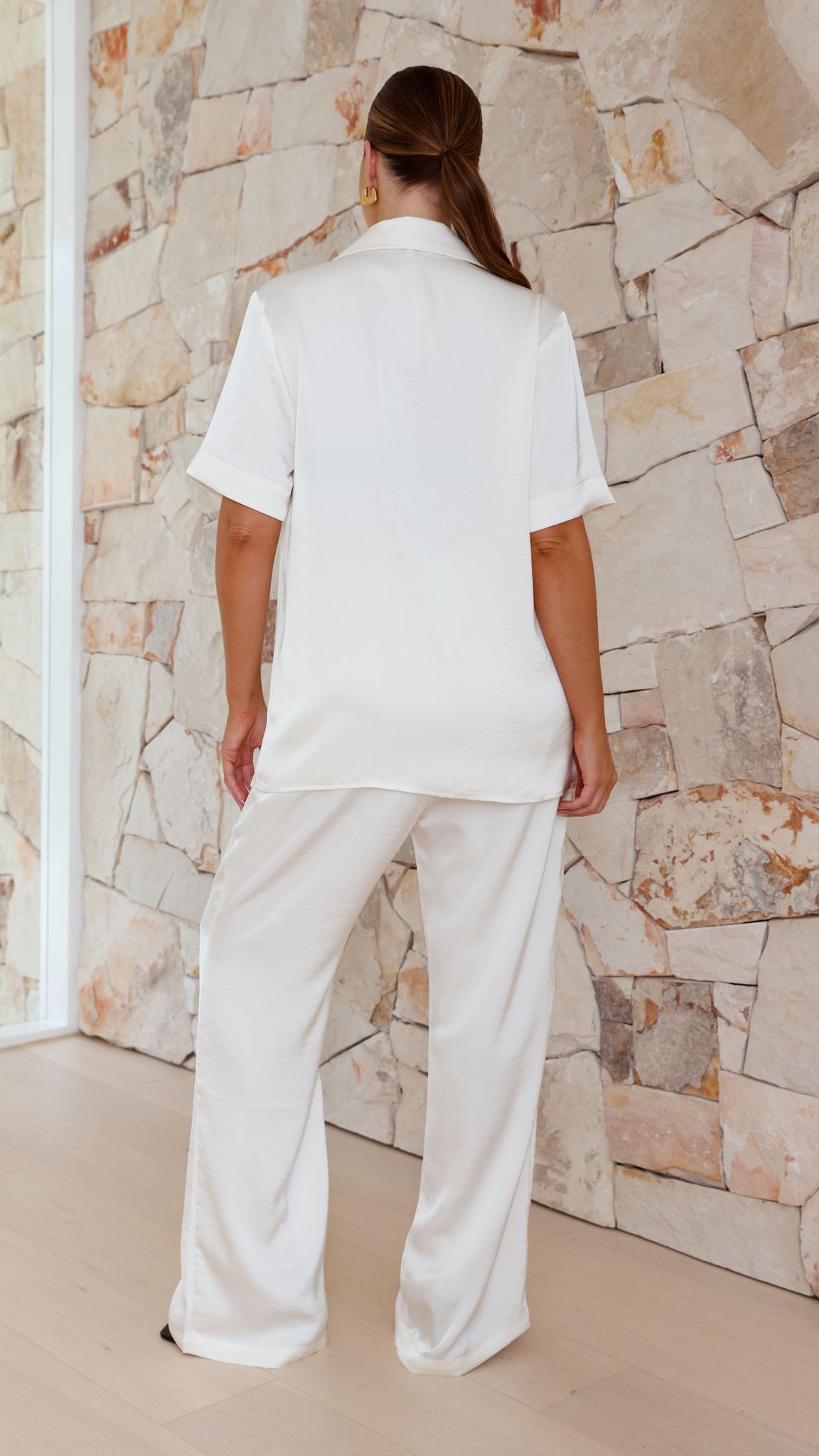 Imogen Button Pants - Cream
