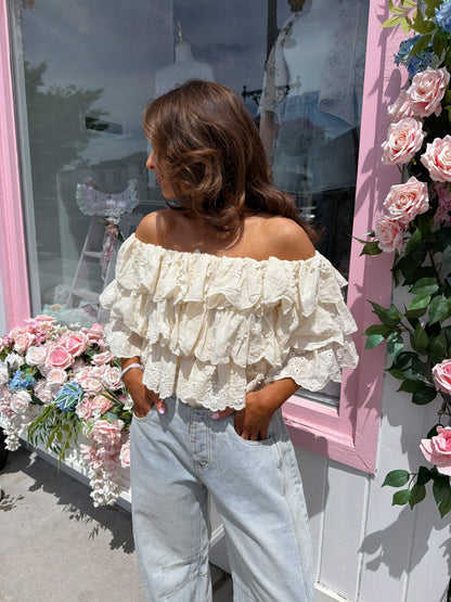 Lace Oat Ruffles Top RESTOCK
