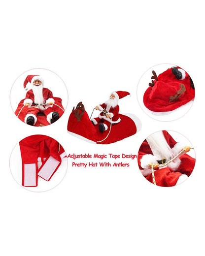 Christmas Cowboy Rider Style Santa Claus Dress Up For Pets