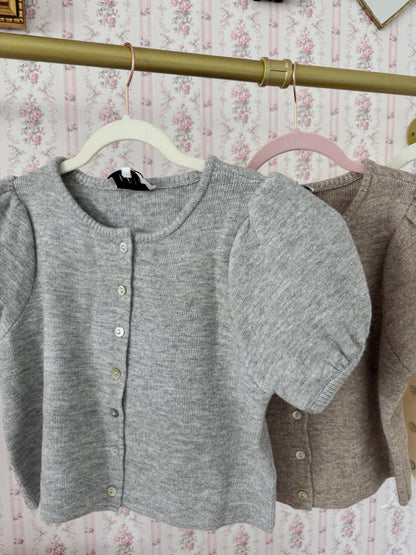 Darling Puff Cardigan Sweater ( mocha & crème now open for pre-order)