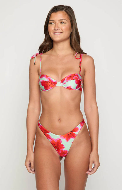 9.0 Swim Bianca Green Floral Bikini Bottoms