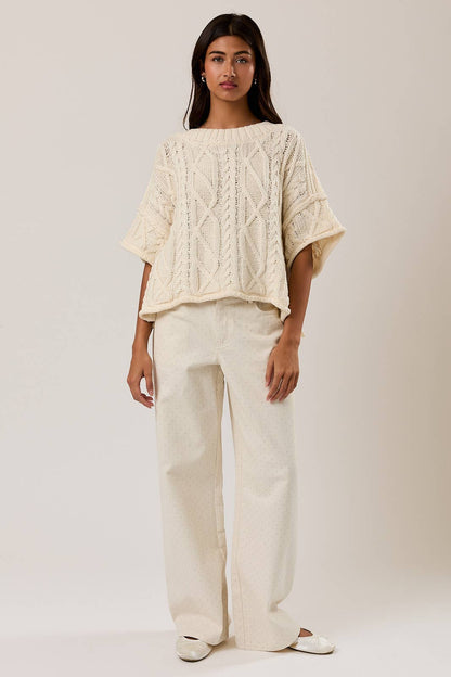 AMELIE ROUND NECK KNIT SWEATER TOP