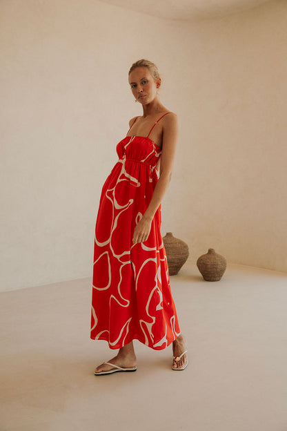 SAMPLE-Catie Dress - Evoke Red