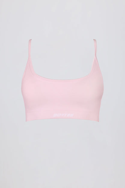 Super Sculpt Seamless Backless Sports Bra in Powder Pink