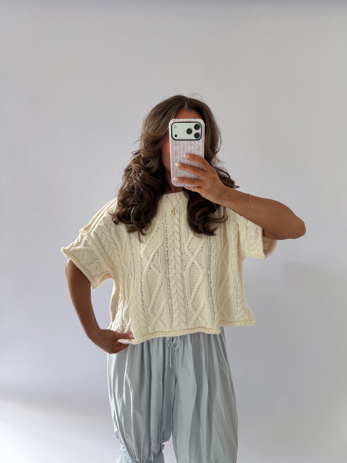AMELIE ROUND NECK KNIT SWEATER TOP