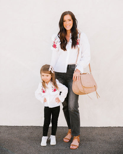 Carnation Cotton Embroidered Poplin Shirt