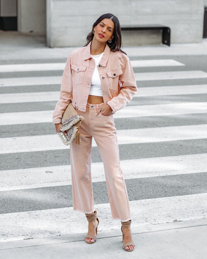Cloverleaf High Rise Frayed Denim - Blush